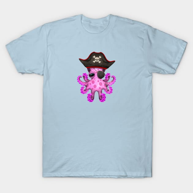 Cute Pink Baby Octopus Pirate T-Shirt by jeffbartels